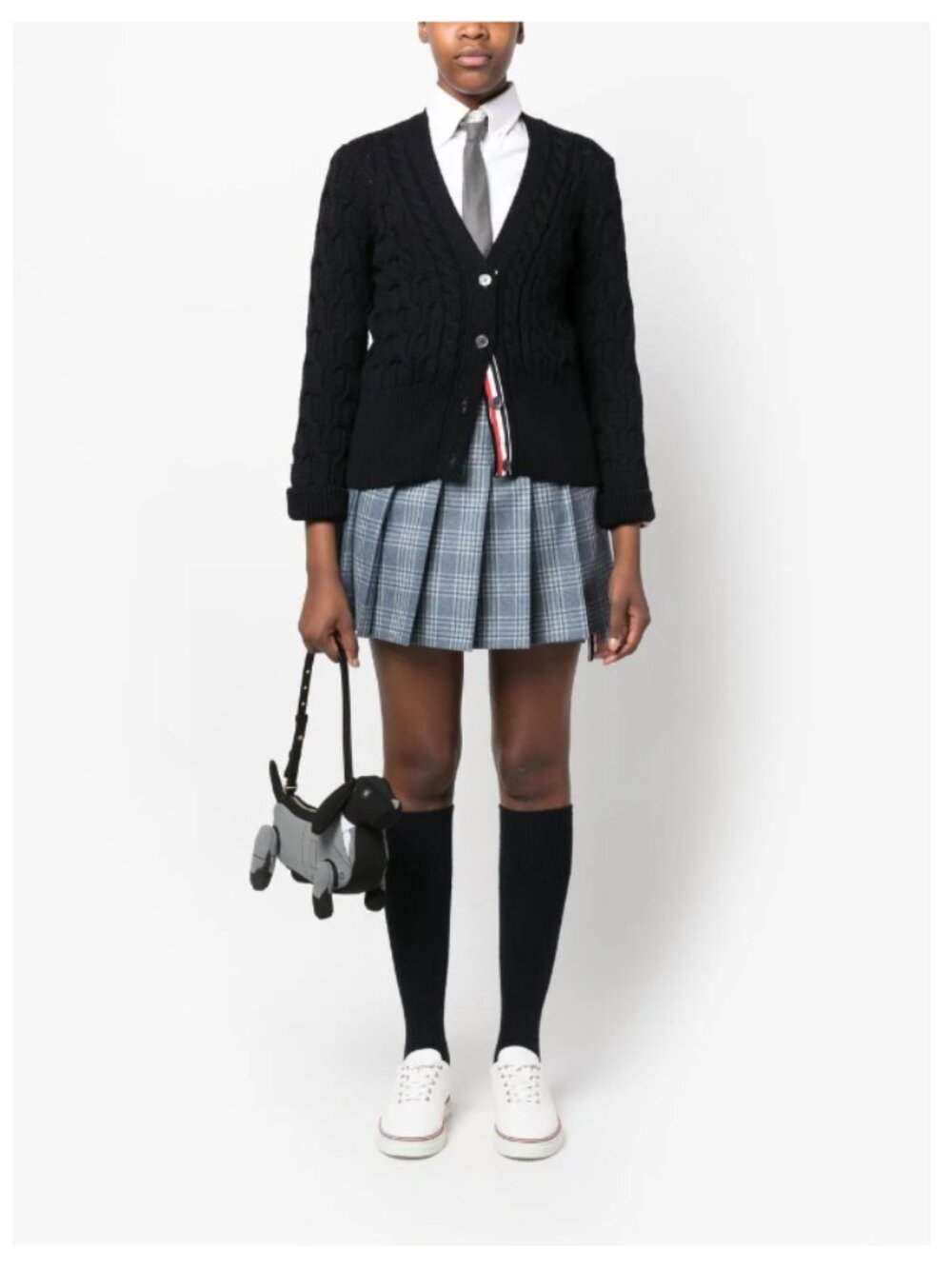 Thom Browne Wool Cashmere Glen Plaid Pleated Mini Skirt NWT US 4 IT 40 $1690